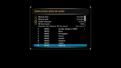 Pistas de audio disponibles [ESP2 PAN HD]
